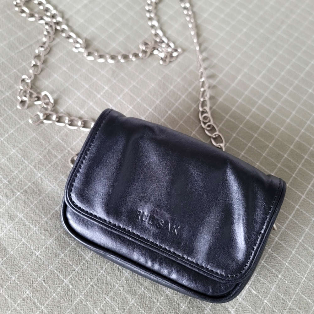 RUDSAK Mini messenger bag leather with chain shoulder strap